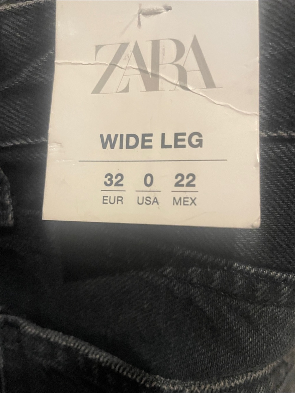 Zara mid rise full length wide leg jeans black NWT